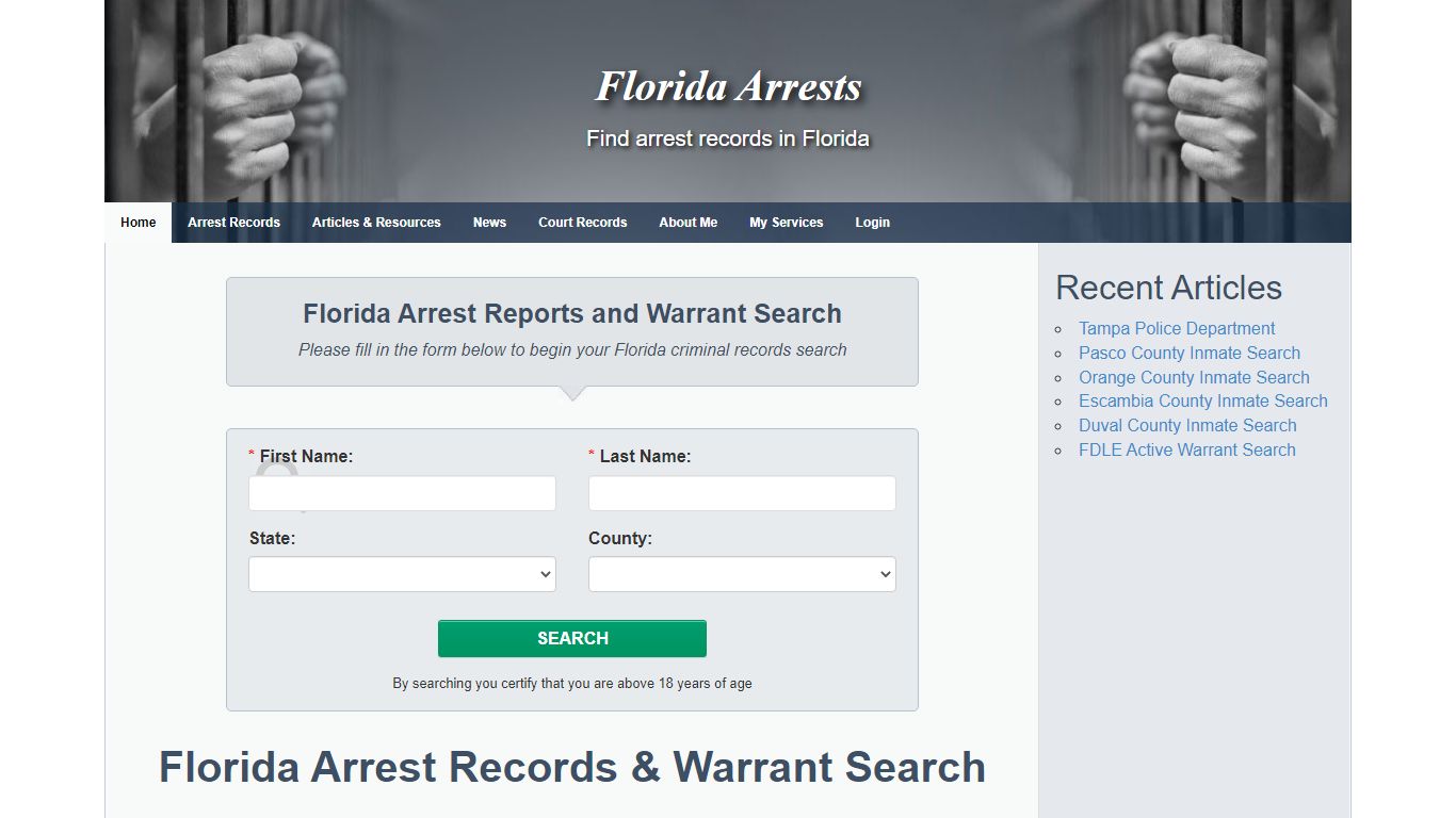 Florida Arrest Records & Warrant Search